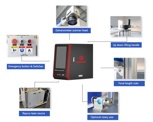 Гостиницы повышают эффективность с помощью GONXING LASER Sale Металл Большая гравировка Волокно лазерная маркировочная машина Маркировочная площадь 175 * 175 мм