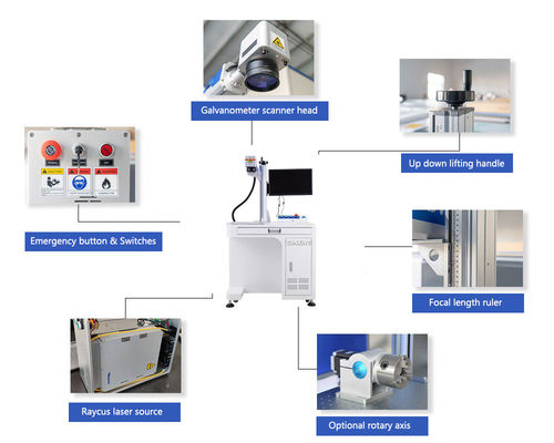Программное обеспечение управления JCZ GONXING Desktop Fiber Laser Marking Machine 30W 50W 80W 100W для металла Неметаллическая быстрая скорость маркировки
